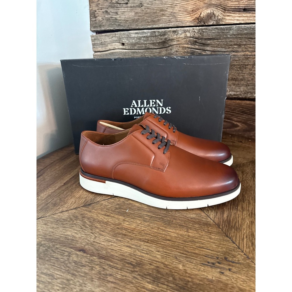 Allen Edmonds Carson Chili‎ Leather Derby Shoes 8.5 3E Wide 6839 Mens Dress Shoe